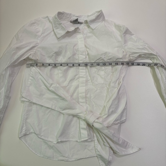 H&M White Button Down Shirt with Tie belt - Picture 4 of 10